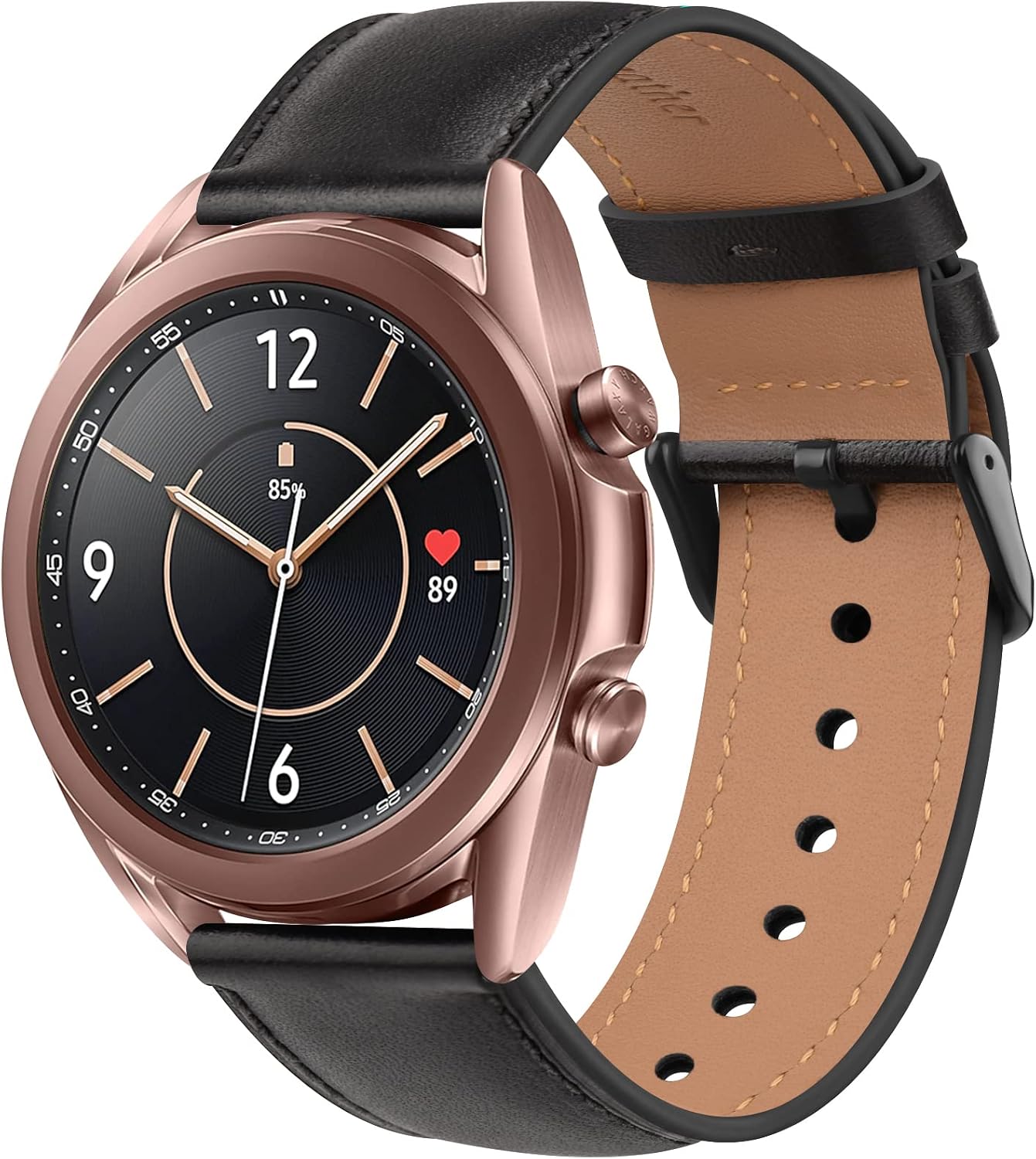 Meliya Leather Band for Samsung Galaxy Watch 3 Bands 41mm Women Men, 20mm Adjustable Soft Leather Replacement Band for Galaxy Watch 3 Bands 41mm