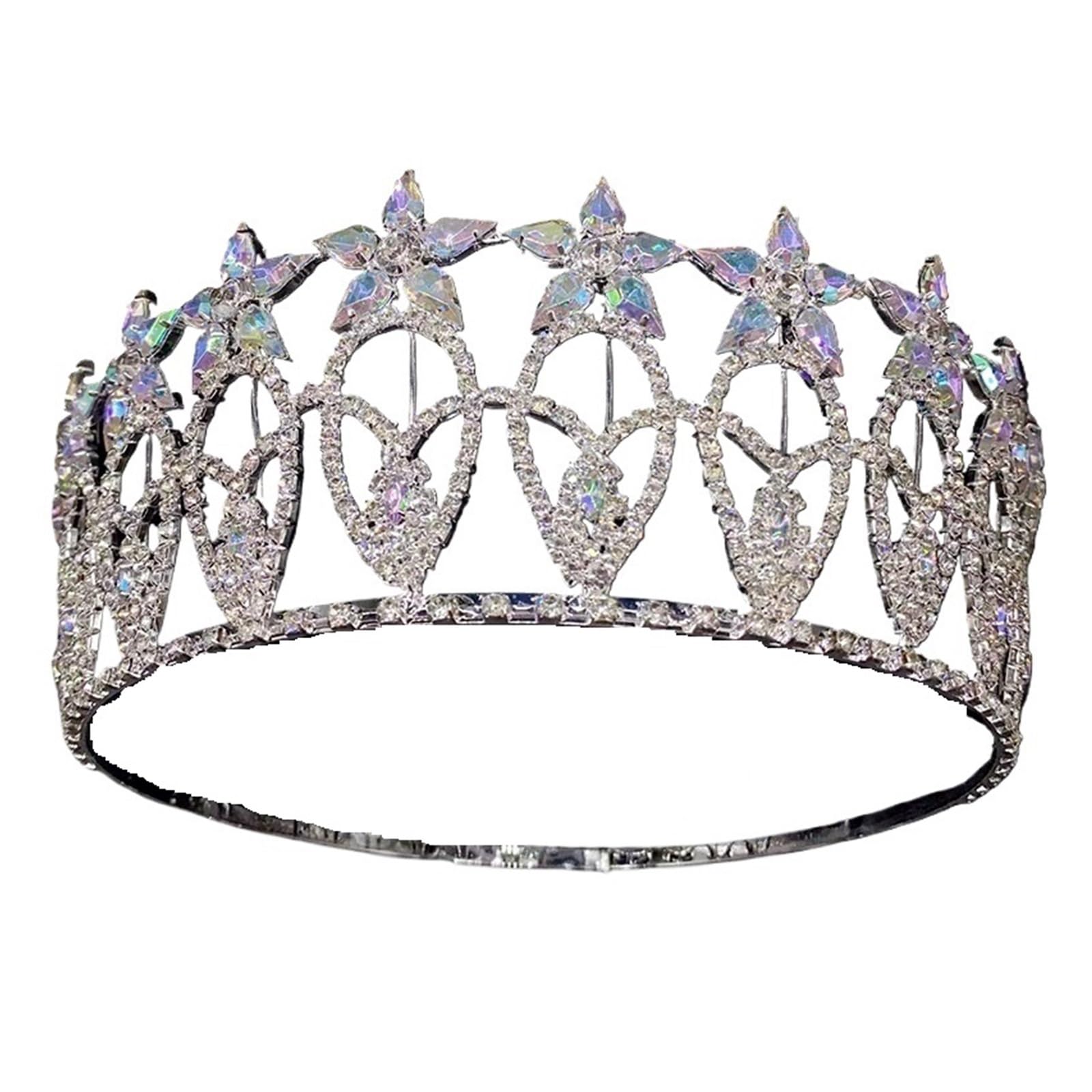 Strass Hochzeit Krone Kristall Braut Haarschmuck Frauen Tiara Barock Stirnband Braut Königin Diadem Verstellbare Kopfbedeckung Zart Bequem