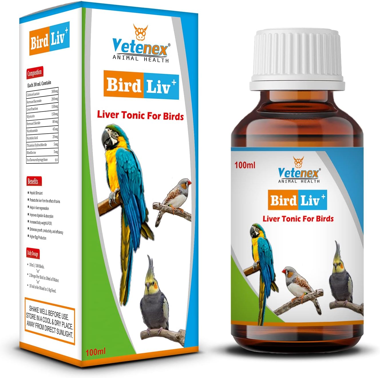 Bird Liv Plus - Birds Liver Tonic, Liver Detox & Digestive Supplement - 100 ML