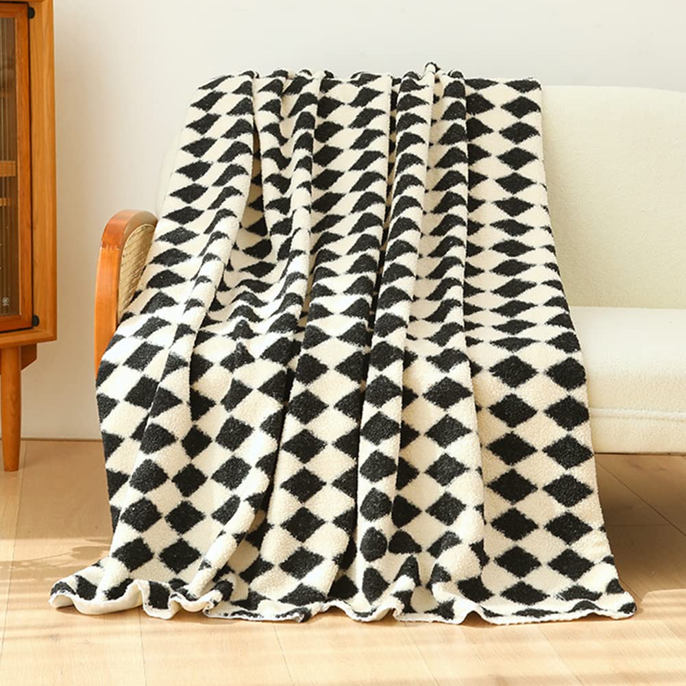 Manta Reversible de Terciopelo y Sherpa,Manta Polar para Cama de Microfibra,Mantas para Sofá Suave Manta Forro Polar de Piel Sintética,Manta Sofa Manta para Cama para Toda Estación Estilo B 130x160cm