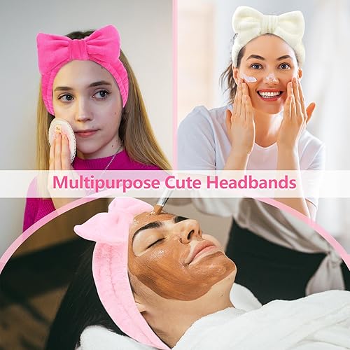 Miniatura 3 de Ondder 6 diademas de microfibra para el cabello de tela de rizo para mujer, diademas para el cuidado de la piel para maquillaje, spa, facial, yoga,
