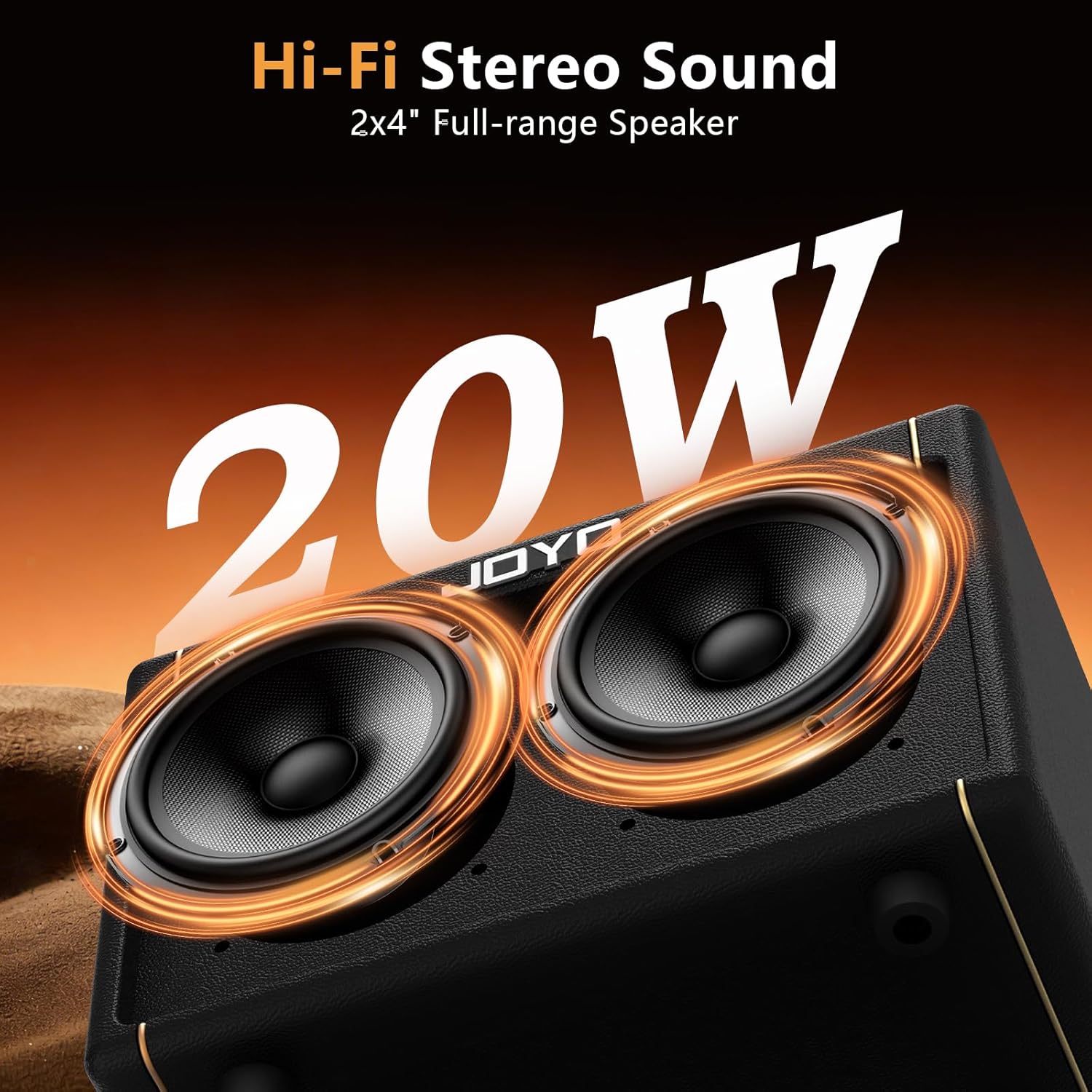 JOYO 20W Guitar Amp for Acoustic Guitar Built-in Bluetooth and Battery with Reverb Chorus Delay Effect for Practicing and Outdoors (AC-20S) - Image 2