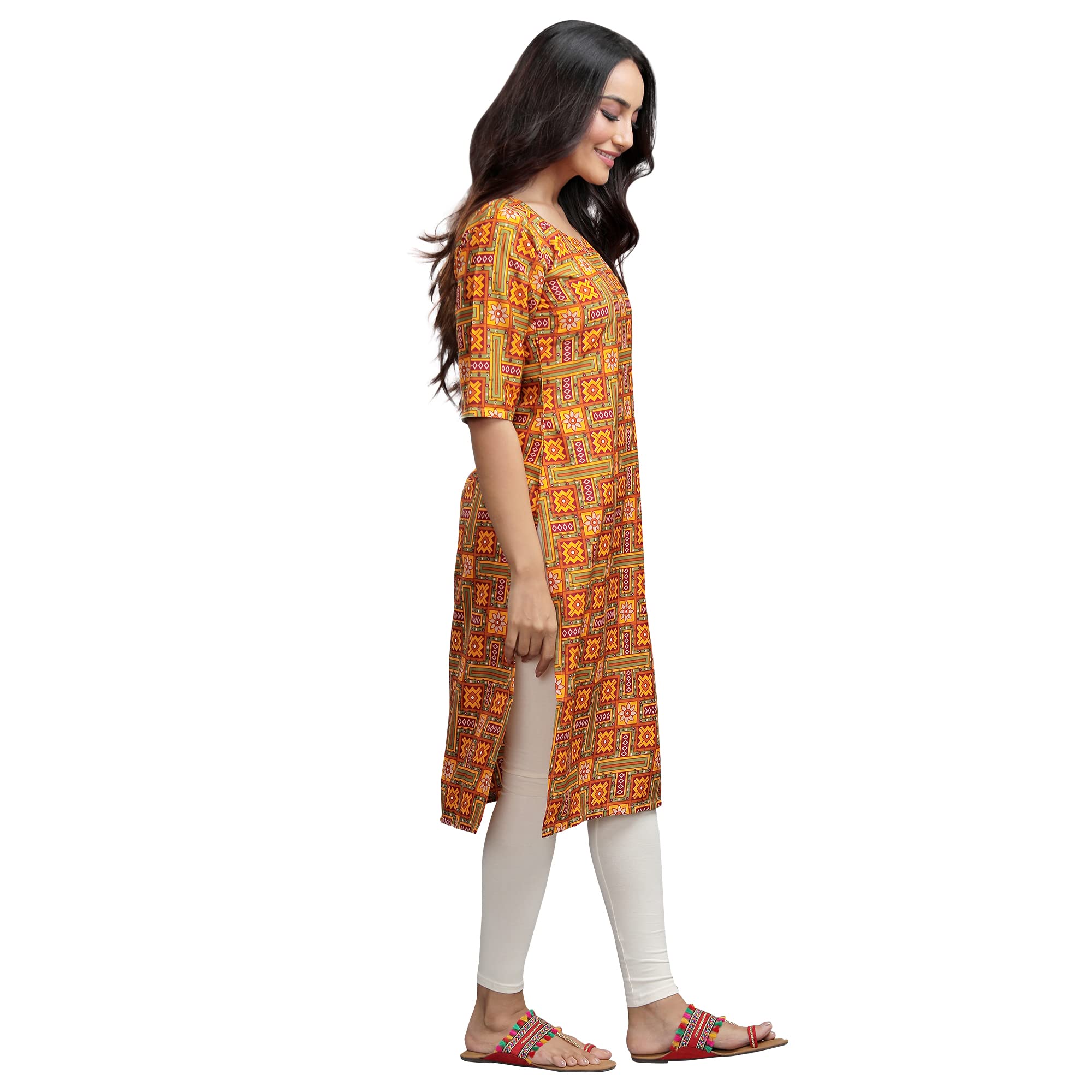 Pinkmint Women's Digital Printed Straight Kurta[Surbhi-530333-L]