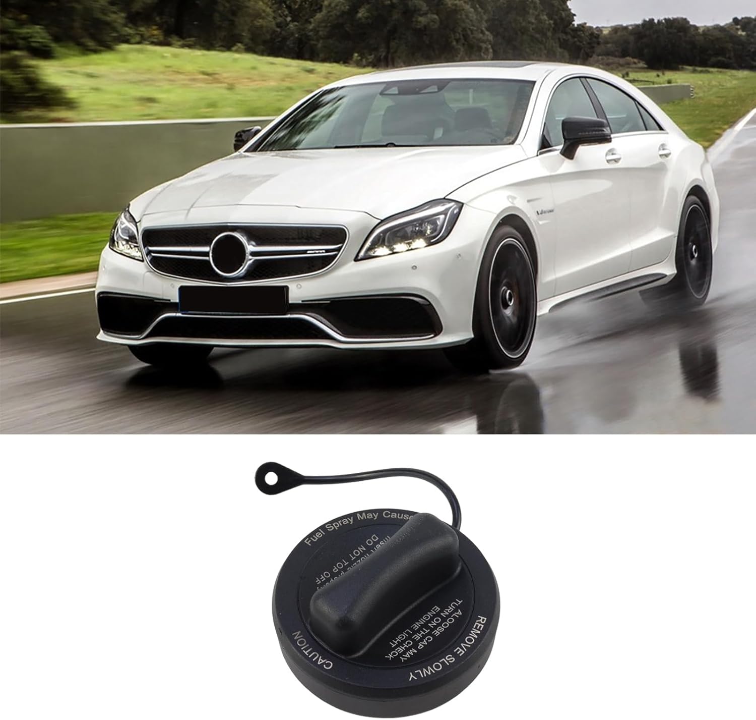 2214700605 Gas Tank Cap Fuel Cap with Strap for Mercedes Benz E350 E320 C63 E550 CLS550 S550 G550 GLK350 CLK350 CLK500 SLK350 S600 SL500 CL600 CL63 CLS63 SL63 SL65 CLK55 CLK63 SL55 SL600