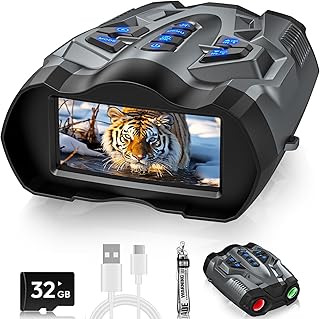 4K Night Vision Goggles, Night Vision Binoculars for Adults,10X Digital NightVision, 9 Gear Infrared with 32GB TF Card,4000mAh Battery, 3.5" HD Screen Binoculars