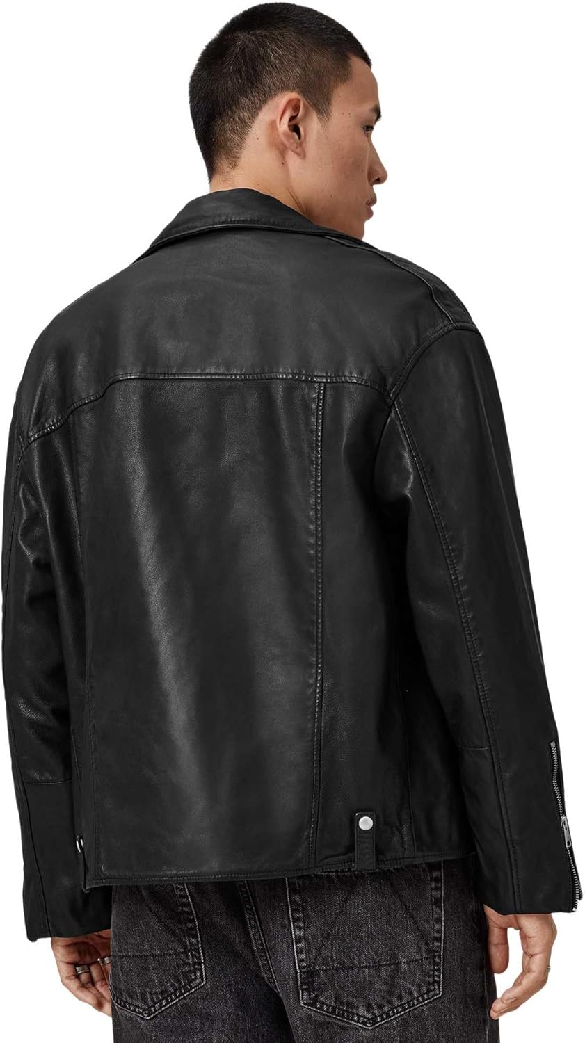 AllSaints mens Bradford Biker - Image 3