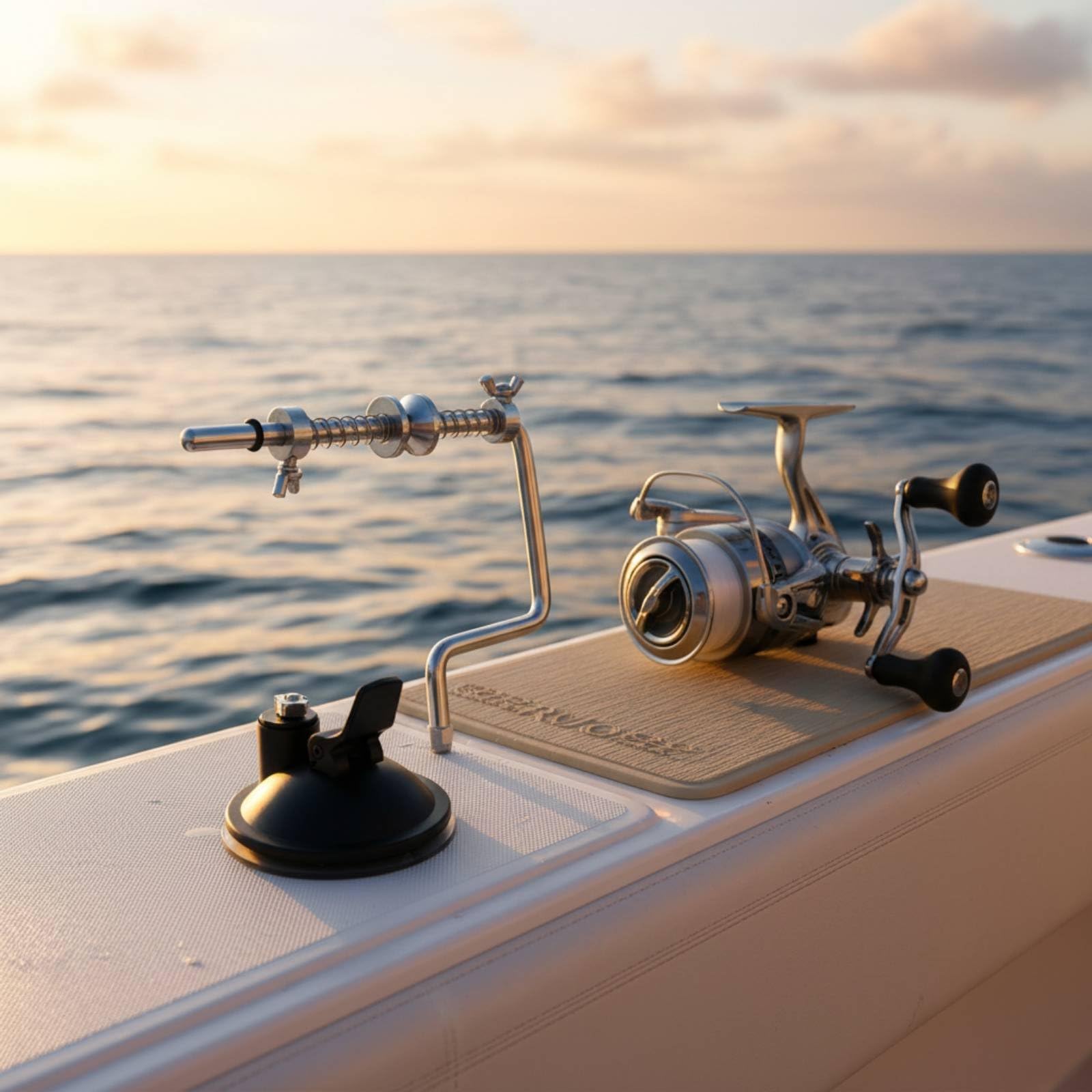 boat mounted fishing line spooler MERISHOPP Suction Cup Base Clamp Mount Fishing Line Winder Reel Spool Holder Handsunrestricted Setup for Fishermen, Anglers, Suction Cup Small Home Improvement Abu Garcia Revo 3 Color:Black Gold image