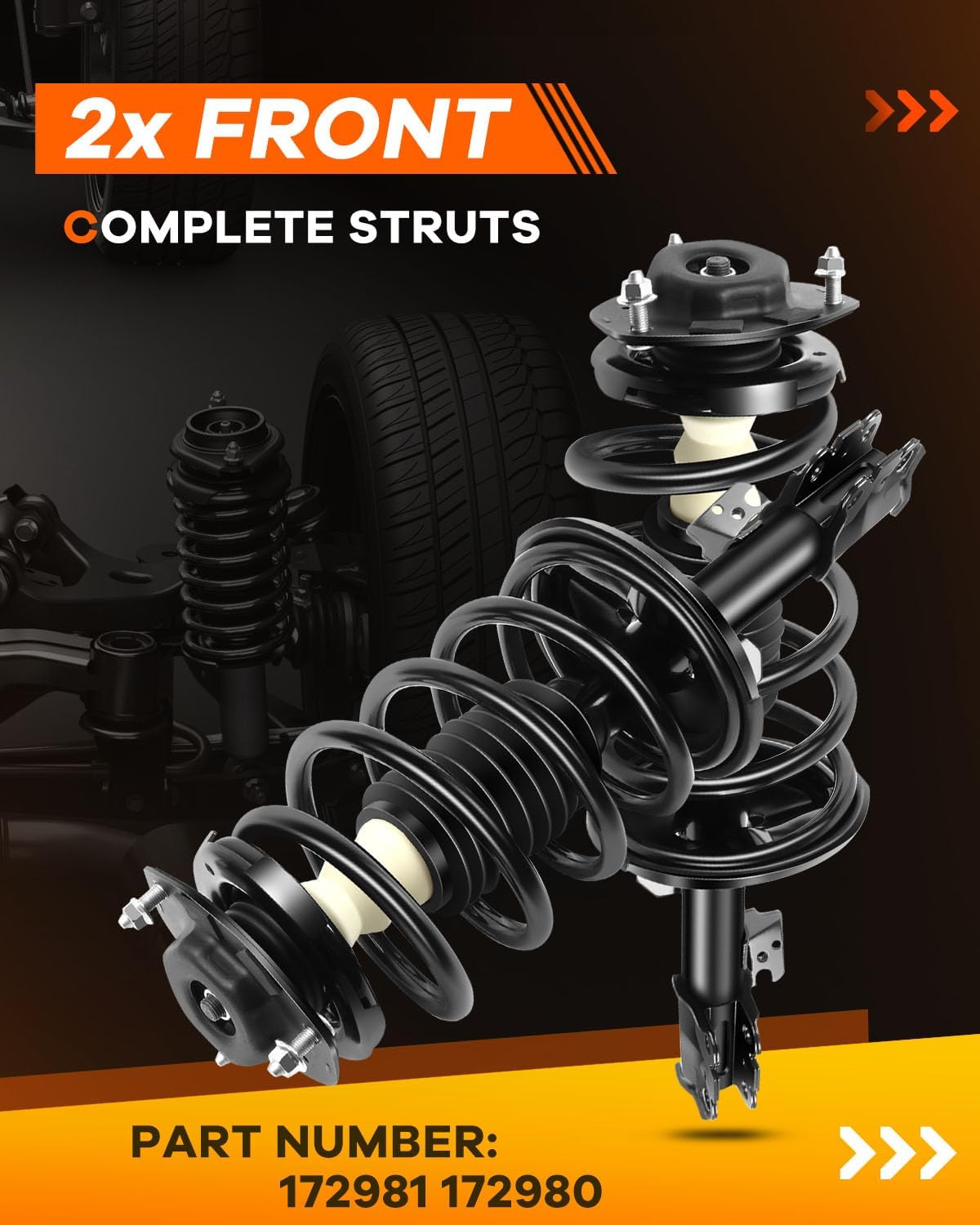 Spring Strut Assembly,OCPTY Complete Struts Shocks Fits 2004 2005 2006 for Toyota Sienna 172981 172980 Replace Strut