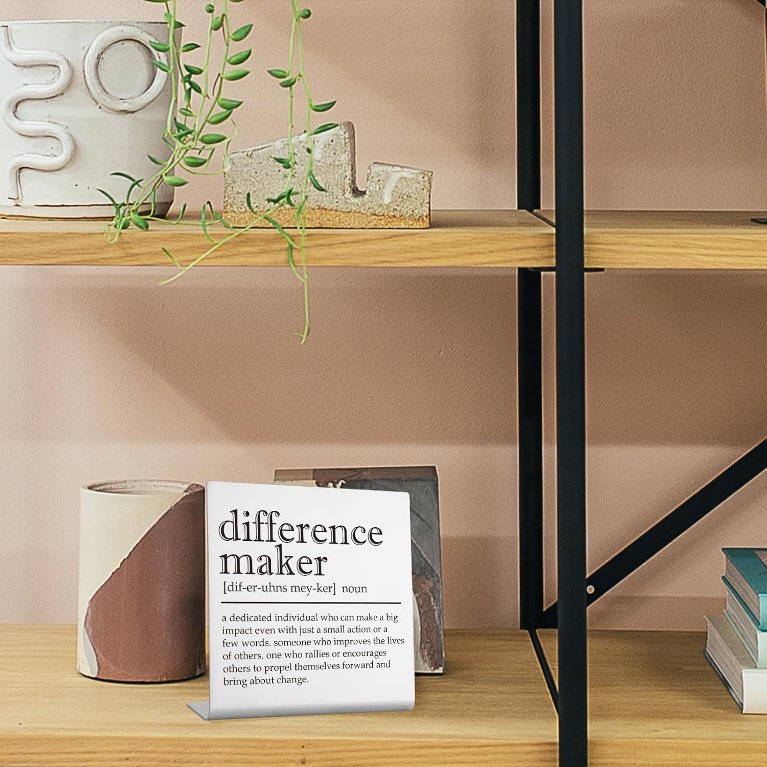 Difference Maker Office Decor Sign for Women Desk Thank You Gifts for Teacher Mentor Leader Coach Boss Manager Inspirational Desk Cubicle Décor Retirement Gift Difference Maker Plaque-tzcc11 - Image 8