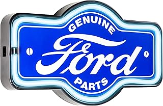 American Art Decor LED Neon Rope Wall Sign - Battery & USB Powered - Vintage Room Decor - Retro Lights for Bar, Man Cave, Garage, Game Room & More (Ford Parts, 9.5" x 17.25" x 1.5")