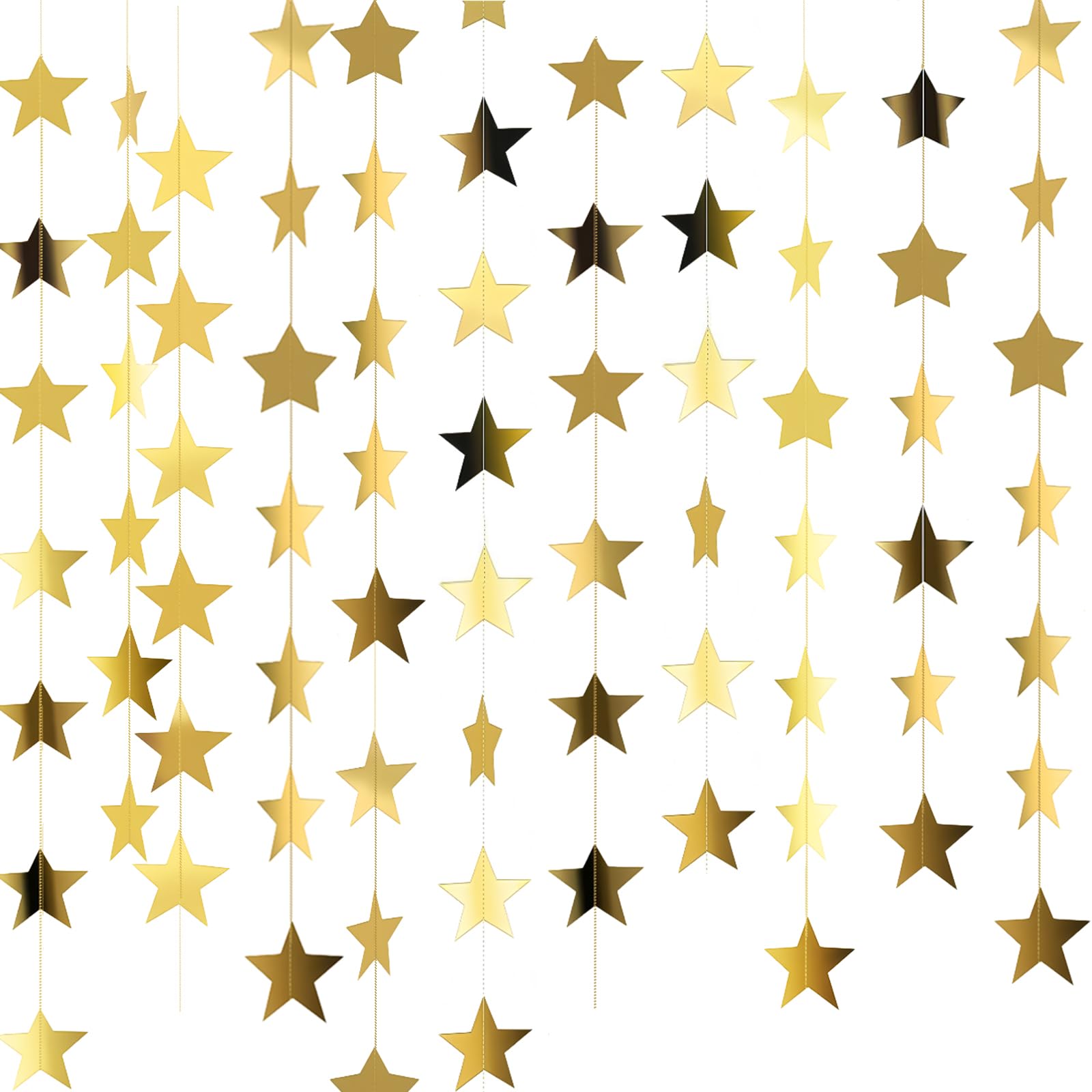 Glitzer Stern Papier Girlande Banner Hängende Dekoration Stern Luftschlangen Doppelseitig 2025 Abschlussdekorationen für Hochzeit Geburtstag Festival Neujahr Party Dekoration
