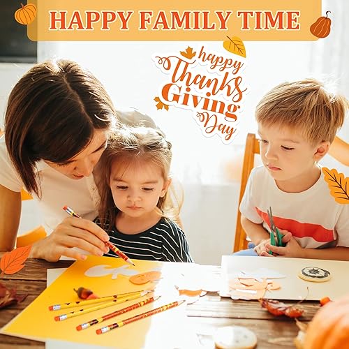 Miniatura 5 de Lápices de otoño, lápices de Acción de Gracias, a granel con borradores, lápices de madera de otoño, calabaza, pavo, para bocetos y dibujos,