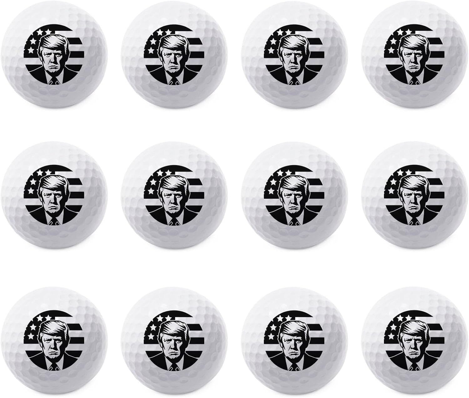 TeesAndTankYou Trump Flag Circle Golf Ball - Novelty Gift for Men Golfers and Dad