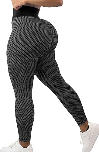 JUQDNX TIK Tok Leggings for Women Butt Lifting Leggings High Waisted Booty Yoga Pants Tummy Control Workout Leggings Tights