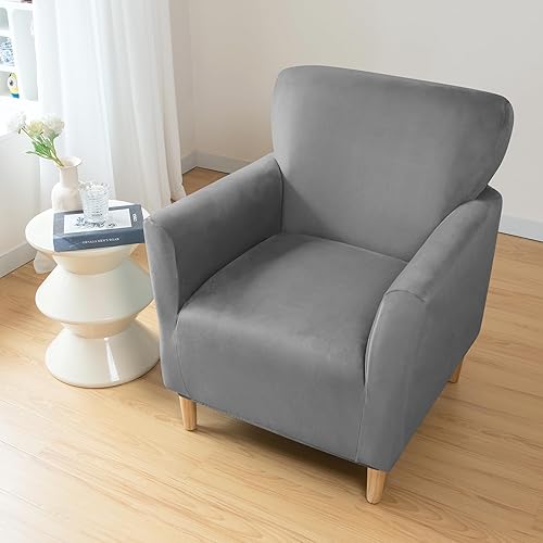 Vista 175 de MIFXIN Fundas para sillón de banquete, funda suave y elástica de jacquard con brazos, elástica antideslizante, funda de sofá, protector de muebles