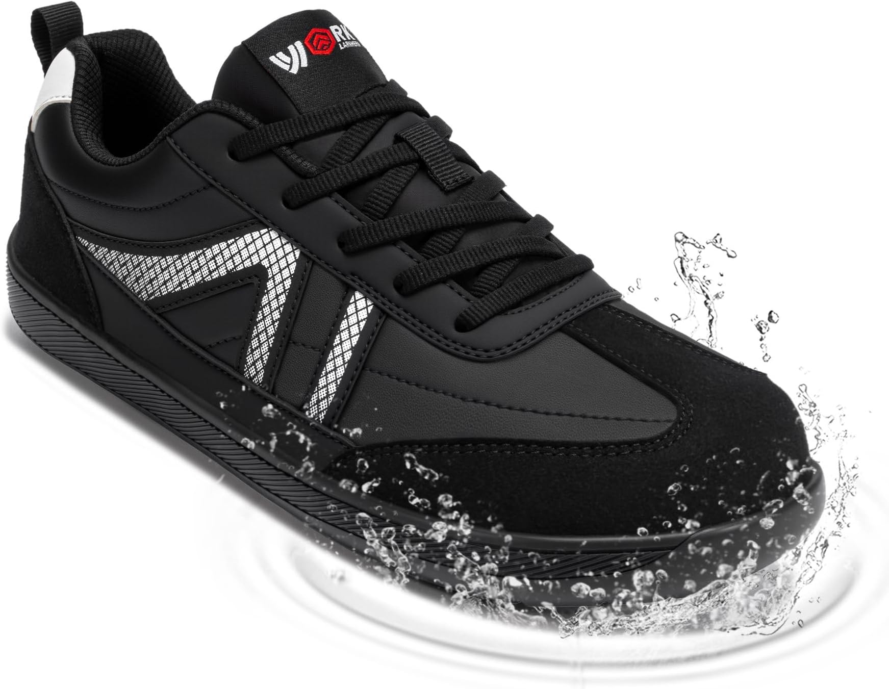 LARNMERN Steel Toe Skate Shoes Men Safety Work Sneakers Wide Toe Box Barefoot Zero Drop Non Slip Shoe