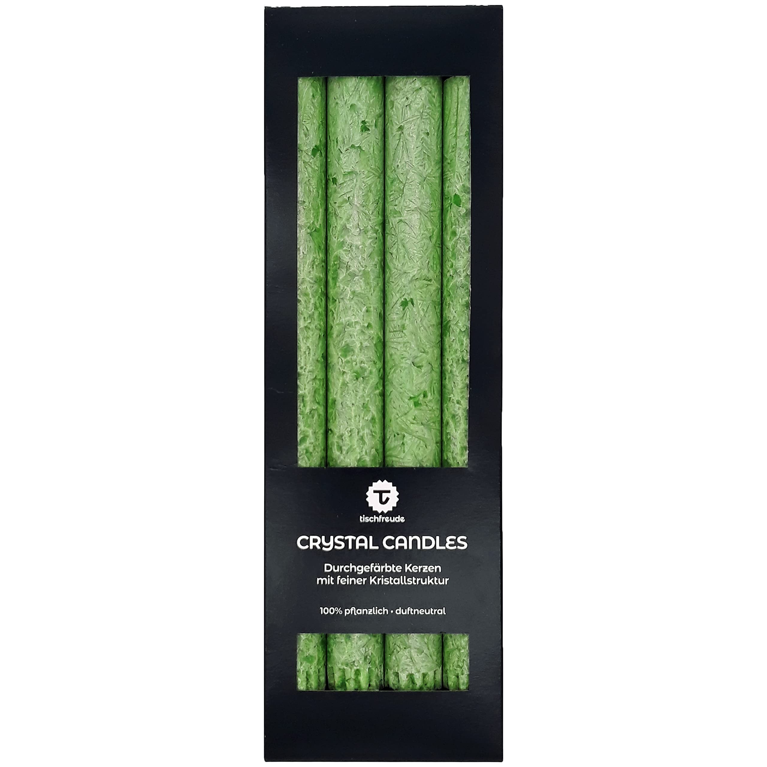 Bougies Stéarine Lot De 12 - Vert Foncé 25x2.2cm - Brûlent 13h - Écologiques