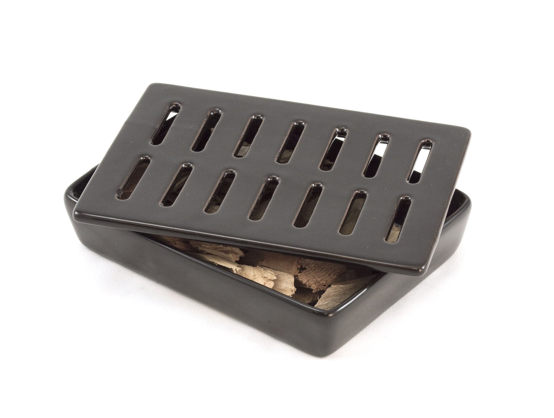Charcoal CompanionFlame Friendly Ceramic Smoker Box, Black, 4.6x16.51x12.7 cm