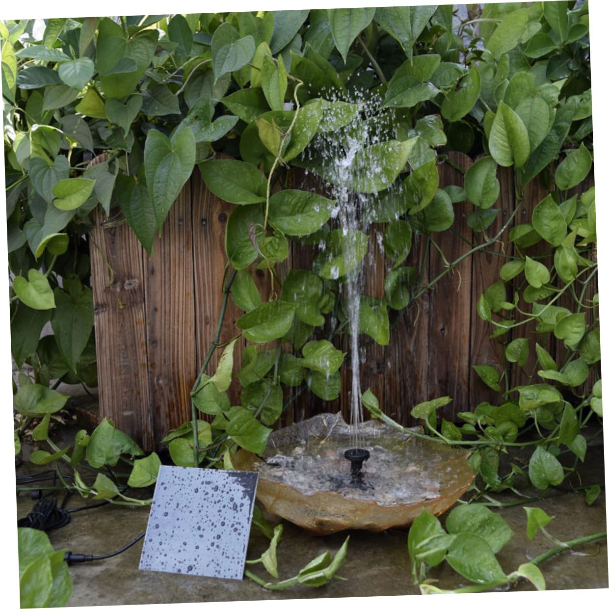 Pompa Solare per Fontana da Giardino, Set 1 Nero, Automatico | Pannello Solare in Plastica, Facile da Installare e Pulire, per Cortile e Paesaggio Esterno