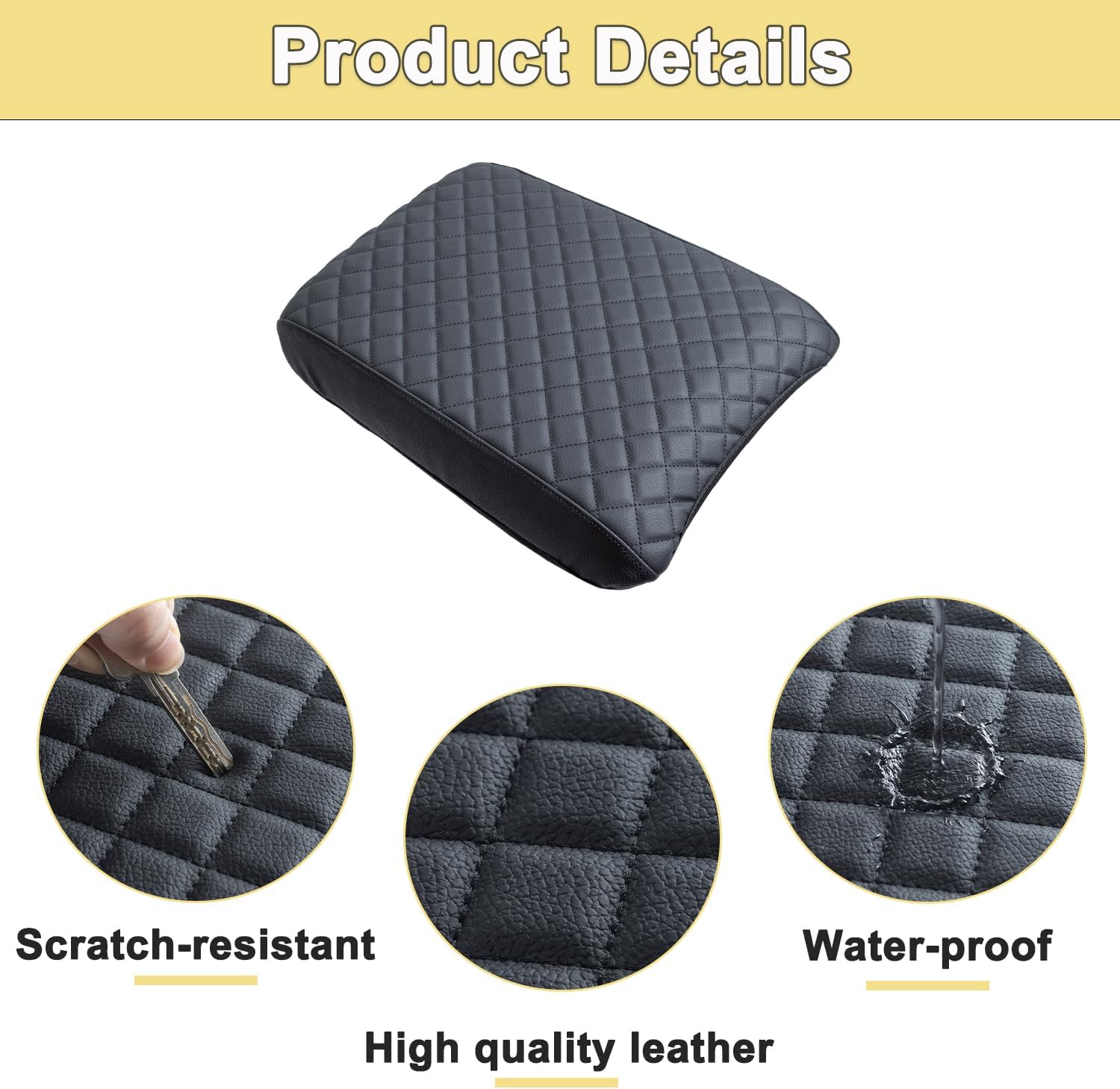 PIMCAR Center Console Cover for 2023-2025 2026 Honda Pilot, 2024 2025 2026 Honda Ridgeline/Passport Customized Armrest Cover Leather Interior Accessories