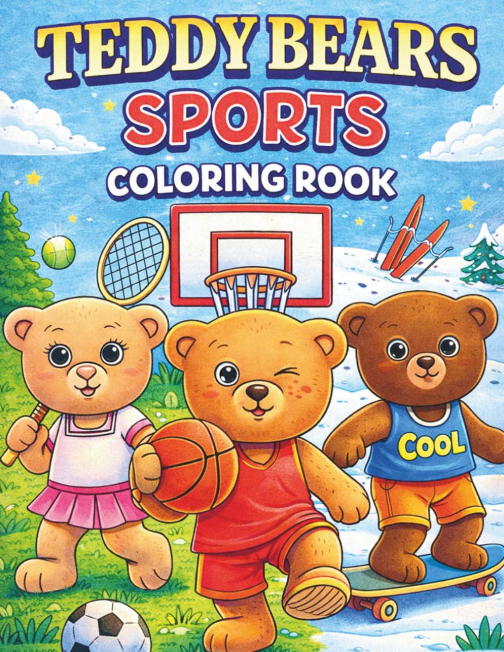 Teddy Bears Sports Coloring Book: Fun and Active Teddy Bear Adventures to Color