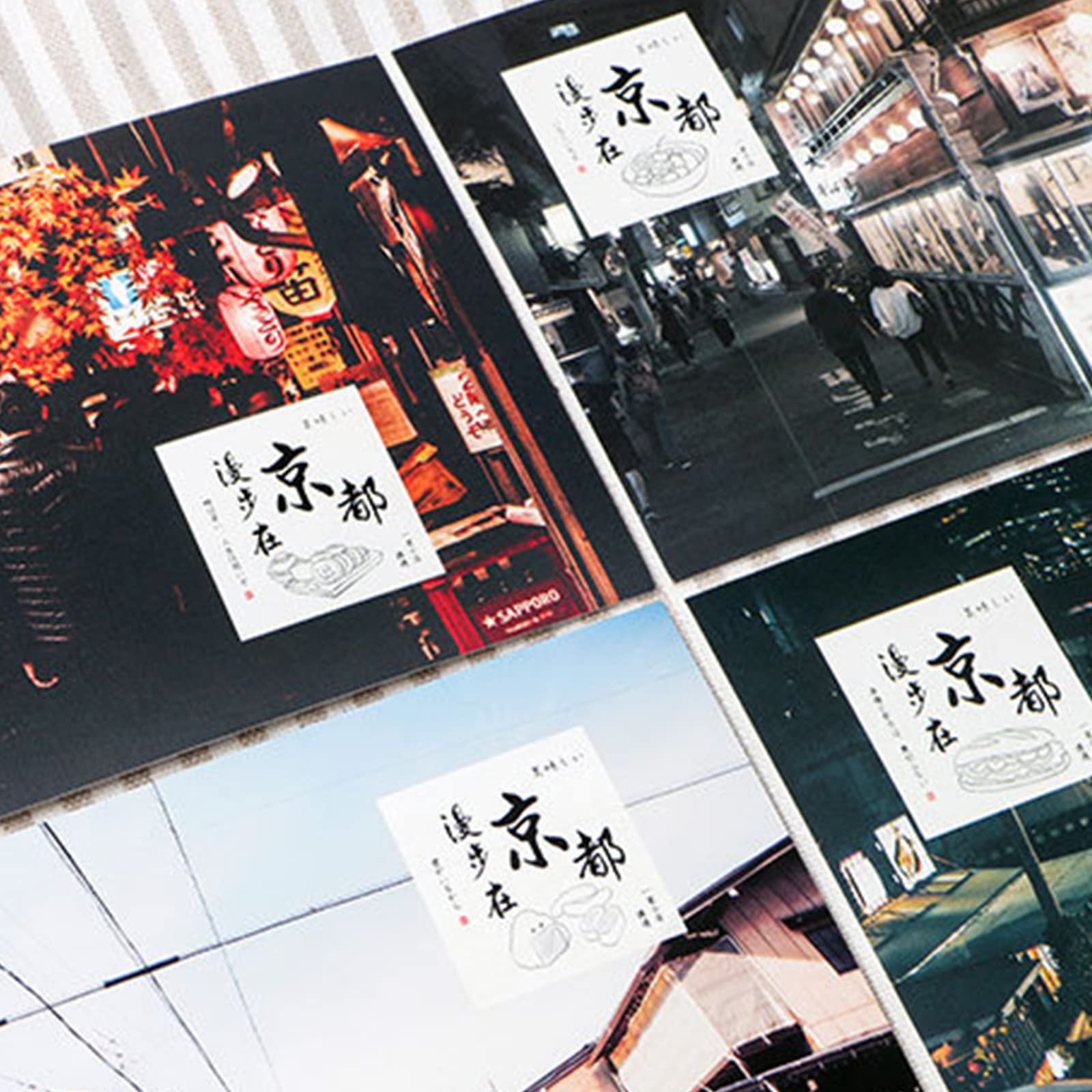 Amazon | はがき明信片 日本京都のポストカード、日本の街のネオンの
