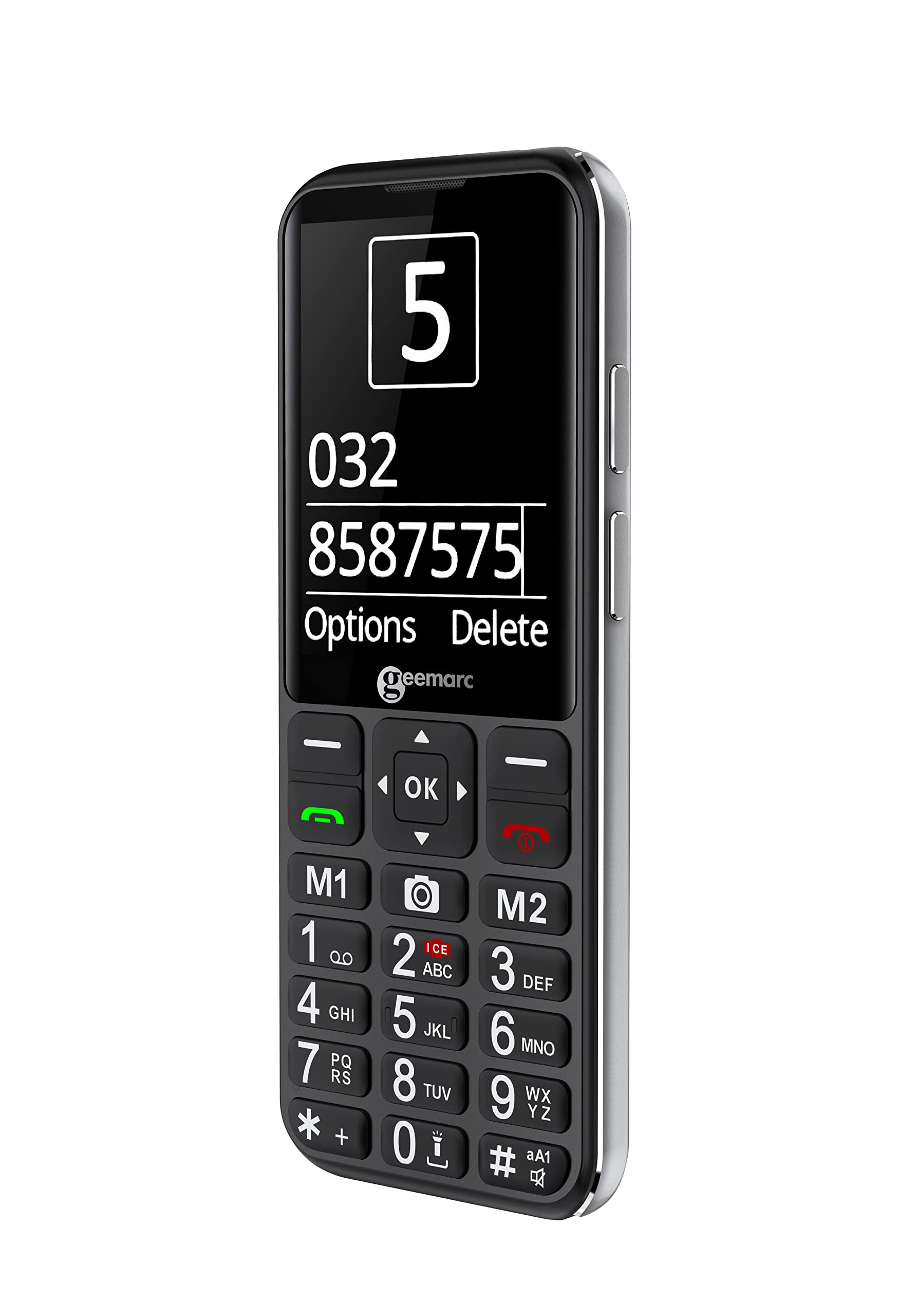 Geemarc CL8600 - Telefono Cellulare 4G con Volume di Ricezione Amplificato, Pulsanti Grandi, Funzione SOS e Tasti di Memoria per Anziani - Per gli Audiolesi - Sbloccato e Bluetooth - Versione IT