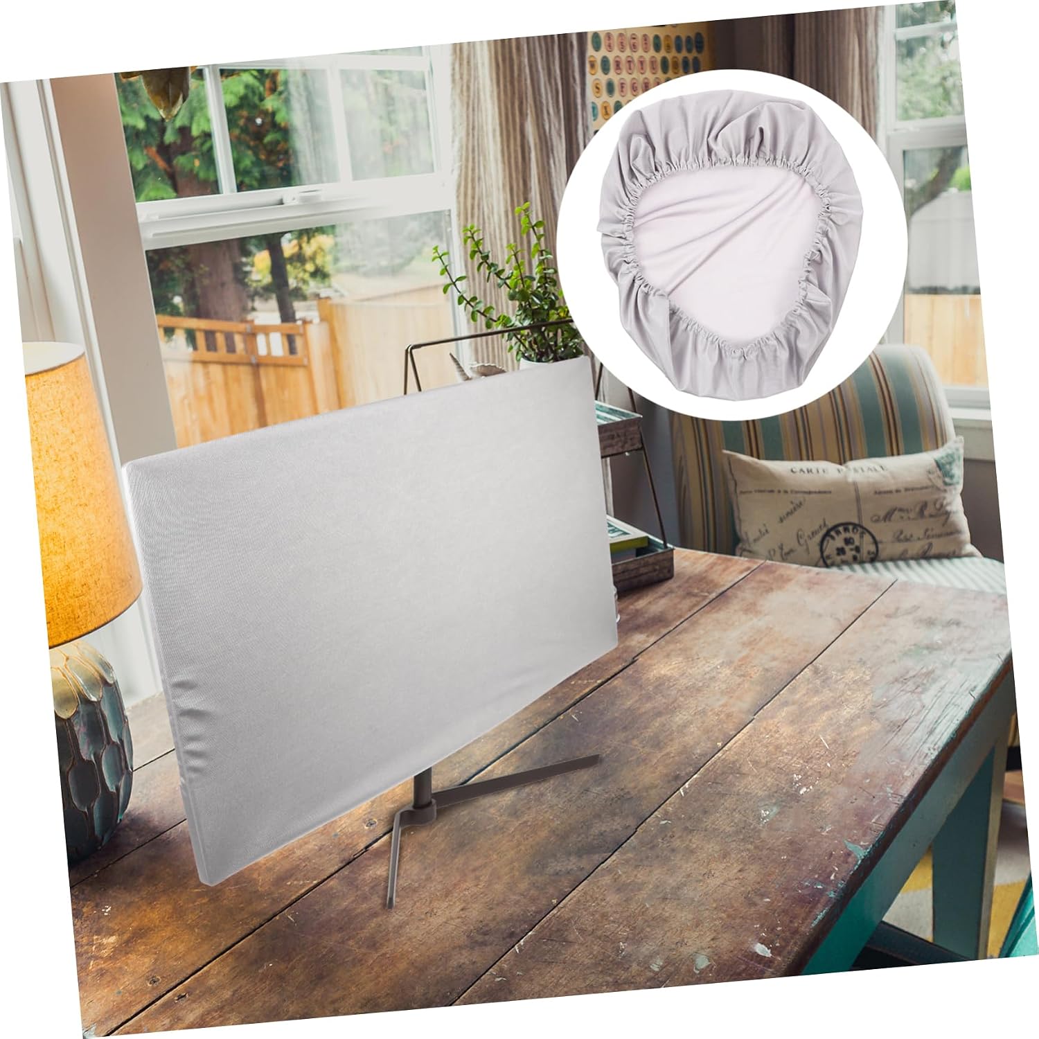 Gadpiparty Monitor Cover Elastic Screen Protector Sleeve Dust Scratch Resistant Stylish Light Gray Design for Lcd Display Protection