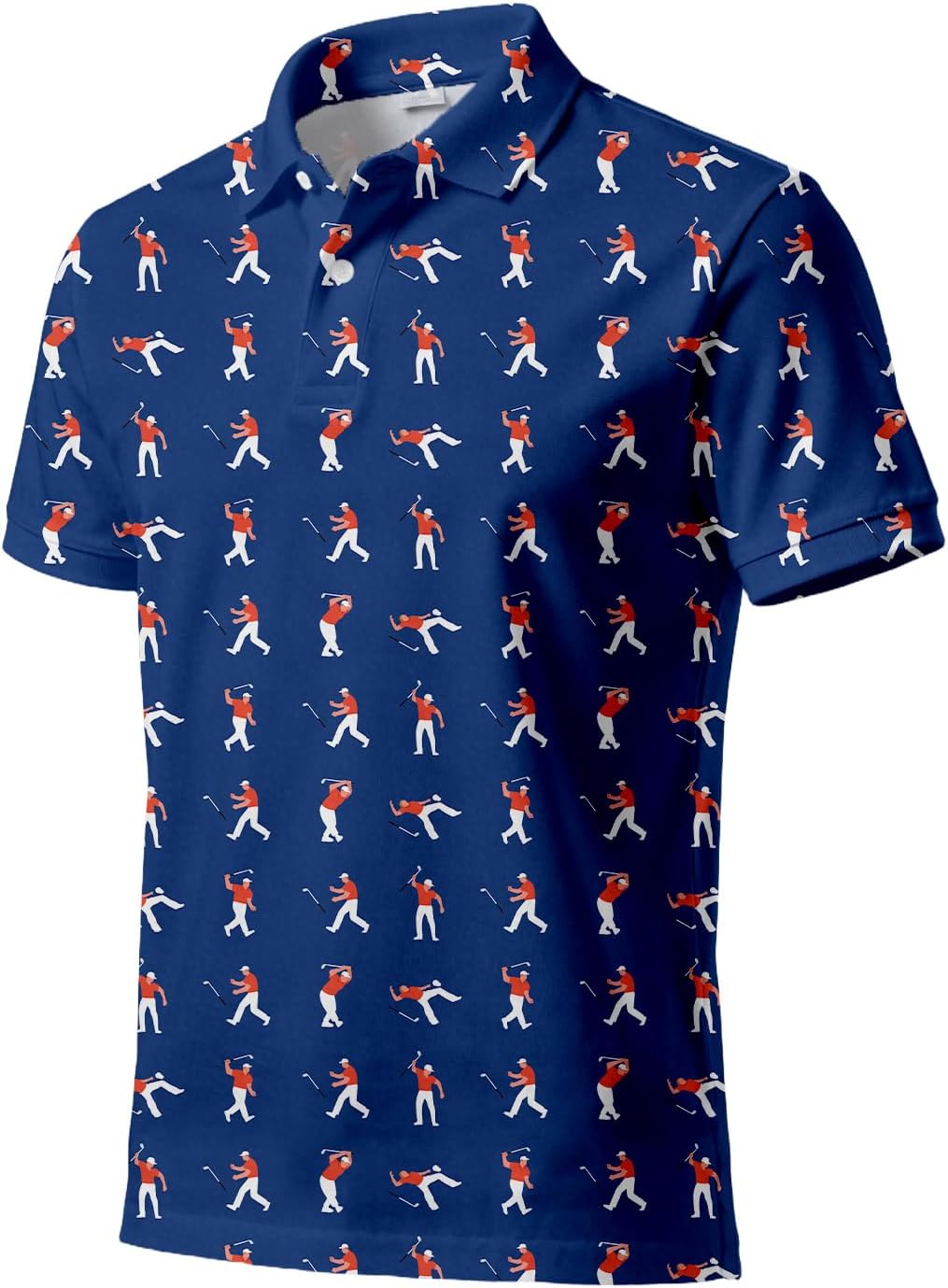 Men's Golf Polo Shirts, Funny Golf Shirts for Men, Moisture Wicking Quick Drying Printed Short Sleeves - Image 3