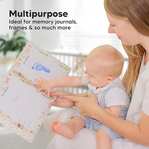 Miniatura 333 de Kit de 4 manos y huellas de bebé sin tinta, almohadilla de tinta sin desorden para recuerdo de recién nacidos, kit de huellas de nariz de perro