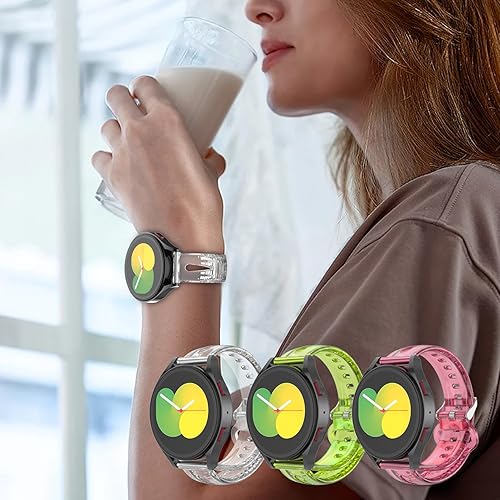 Miniatura 7 de Paquete de 3 correas de reloj transparentes compatibles con Samsung Galaxy Watch 654 1.575 in 1.732 in, Galaxy Watch 5 Pro Band 1.772 inWatch 4