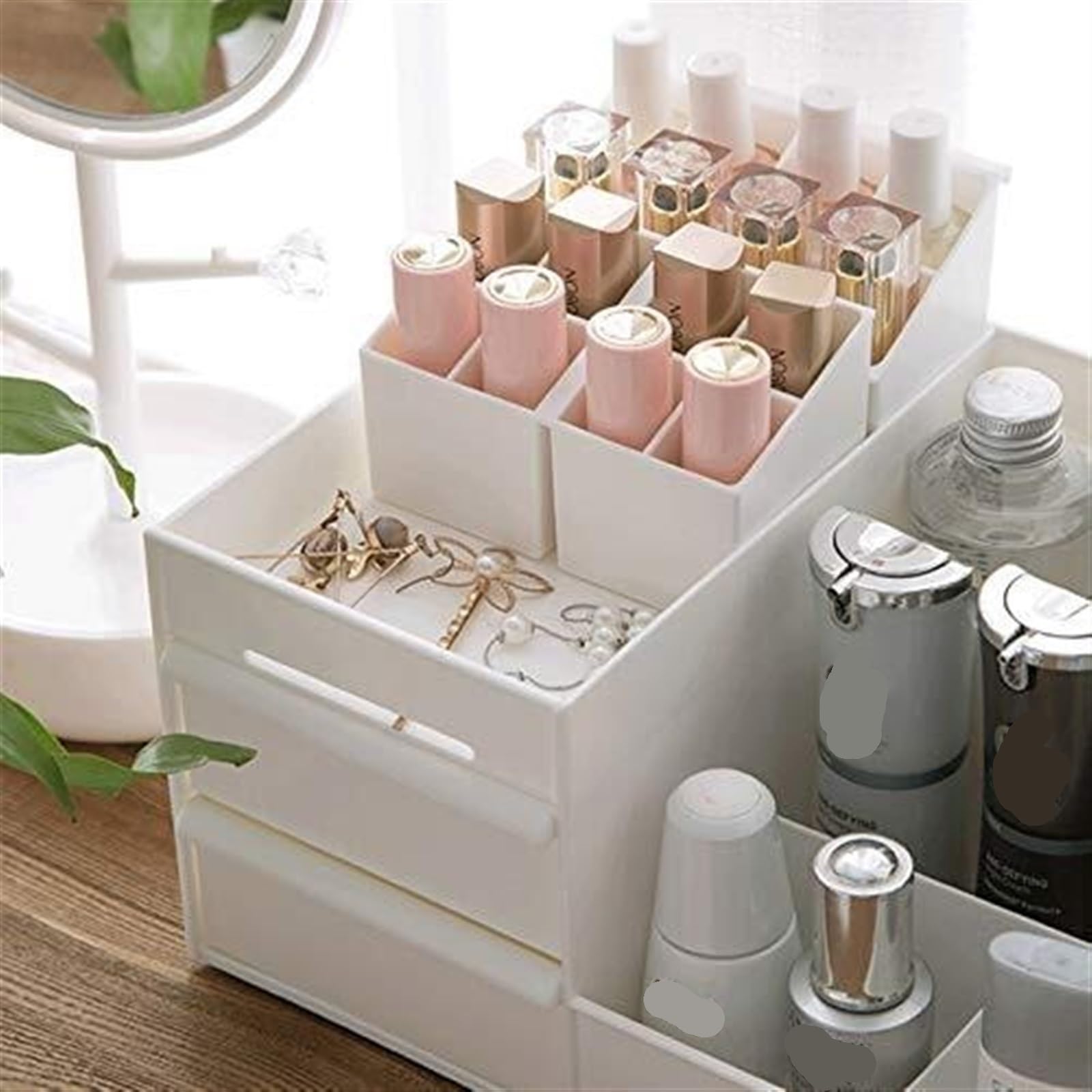 Organizer Trucchi Porta Trucchi Organizer Scatola Portaoggetti Da Scrivania Per Cosmetici, Rossetto, Maschera, Matita Per Sopracciglia, Scatola Portaoggetti Per Pennelli Da Trucco Organizzatore Trucch