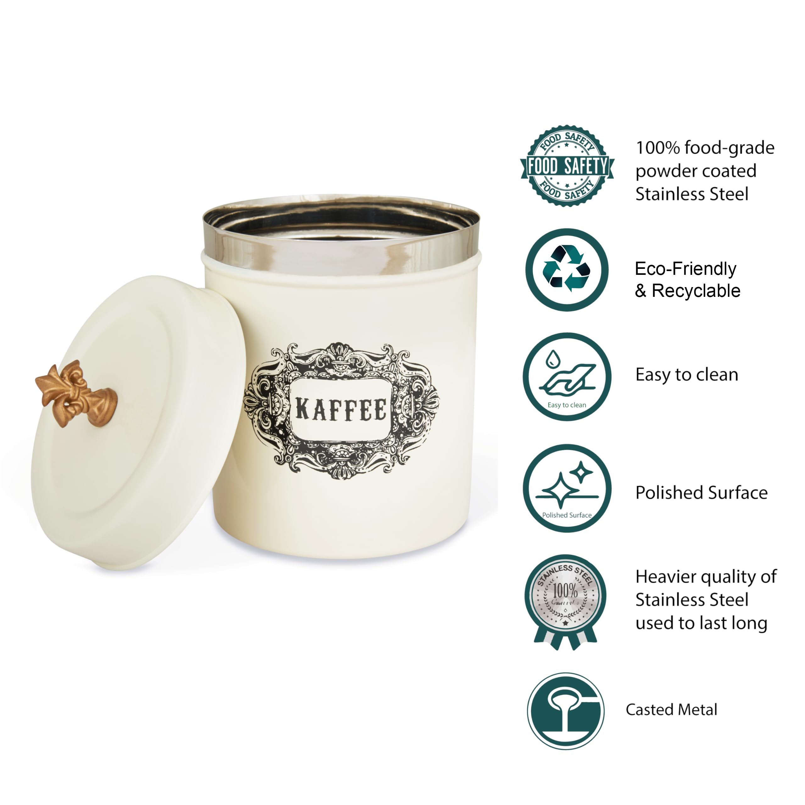 Elan Stainless Steel Coffee Canisters - Diwali Gift -3