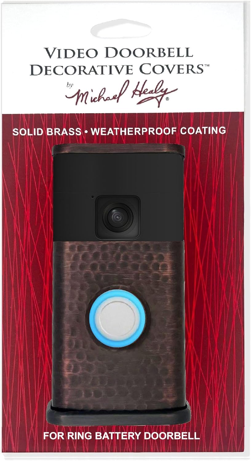 Hammered Video Doorbell Cover (Compatible with Ring Battery Doorbell - 2024 Release) (Oiled Bronze)