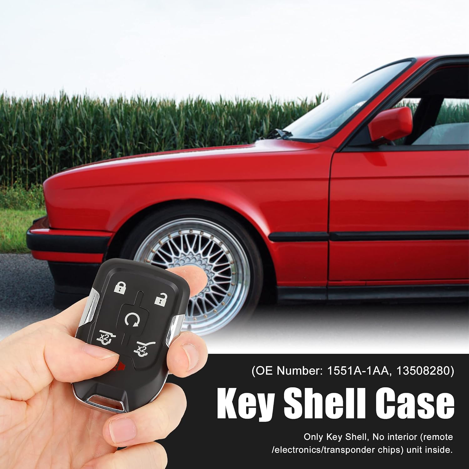 X AUTOHAUX 2pcs Car Replacement Keyless Remote Key Fob Shell Case for GMC Yukon 2014-2018 Yukon XL 2015-2018 for Chevrolet Tahoe Suburban 2014-2018 13508280