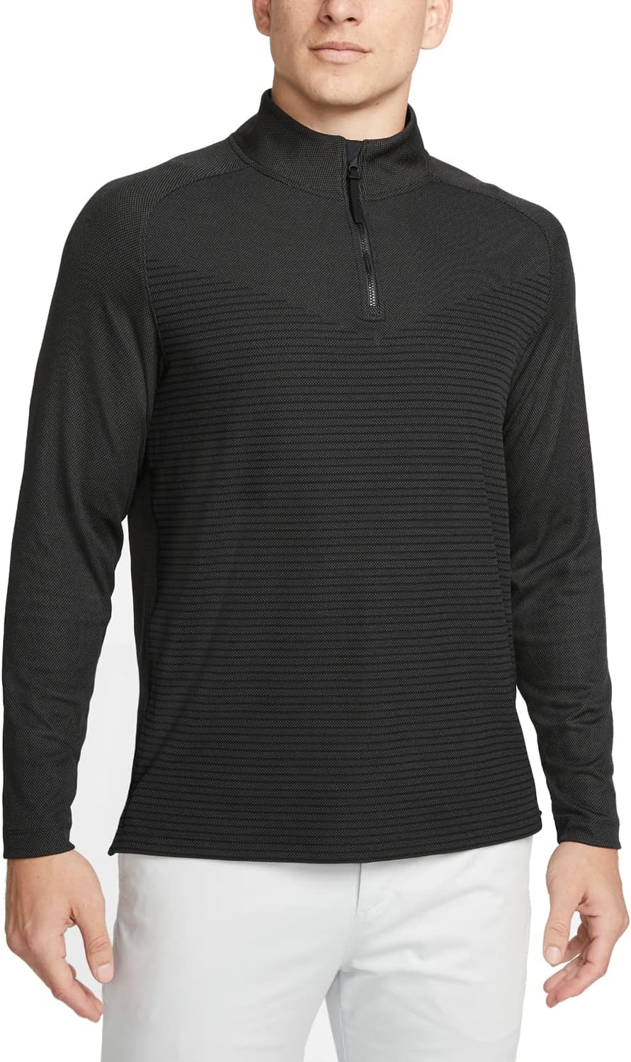 Nike Dri-FIT ADV Vapor Men's Quarter-Zip Golf Top, Black/Dark Smoke Grey, Medium