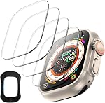 TOCOL 4 Protecteur d'écran Pack pour Apple Watch Ultra 3/2/1 49mm, [10X Army-Grade Shockproof], Protecteur d'écran en verre trempé iWatch Ultra 49mm, Anti-rayure, haute définition, clair