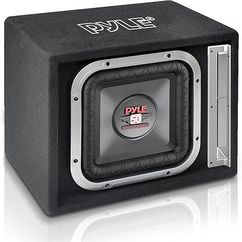 Pyle PLSQ10BS - Caja de subwoofer ventilada serie individual de 10 pulgadas, woofer de alta potencia con cono de papel no prensado, diseño ventilado