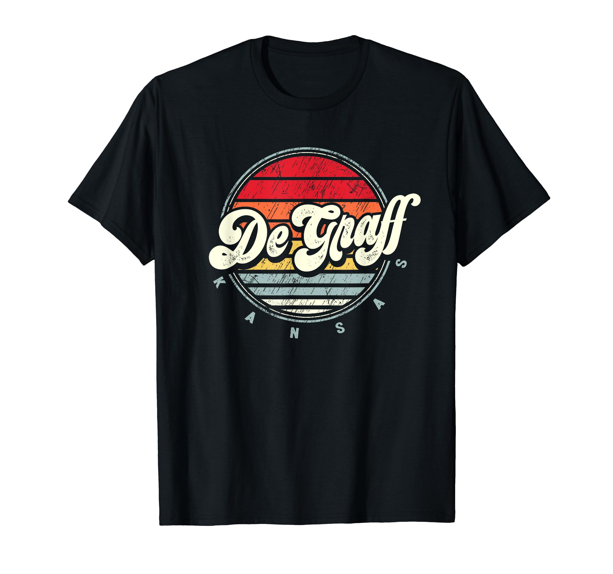 Retro De Graff Home State Cool 70s Style Sunset T-Shirt