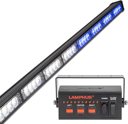 Miniatura 29 de LAMPHUS SolarBlast SBLS104 barra de luces LED de alerta de emergencia e indicación de tránsito, 47 pulgadas, 40 W - ÁMBAR AZUL, Rojo Rojo