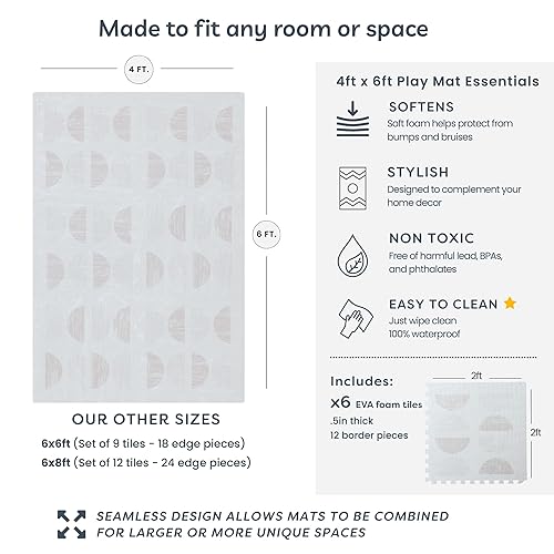 Miniatura 2 de Tapete de juego para bebé para el suelo, Aura Oat (4 x 6 pies), tapete de juego de espuma EVA prémium para bebés y niños pequeños (de 0 a 5 años)