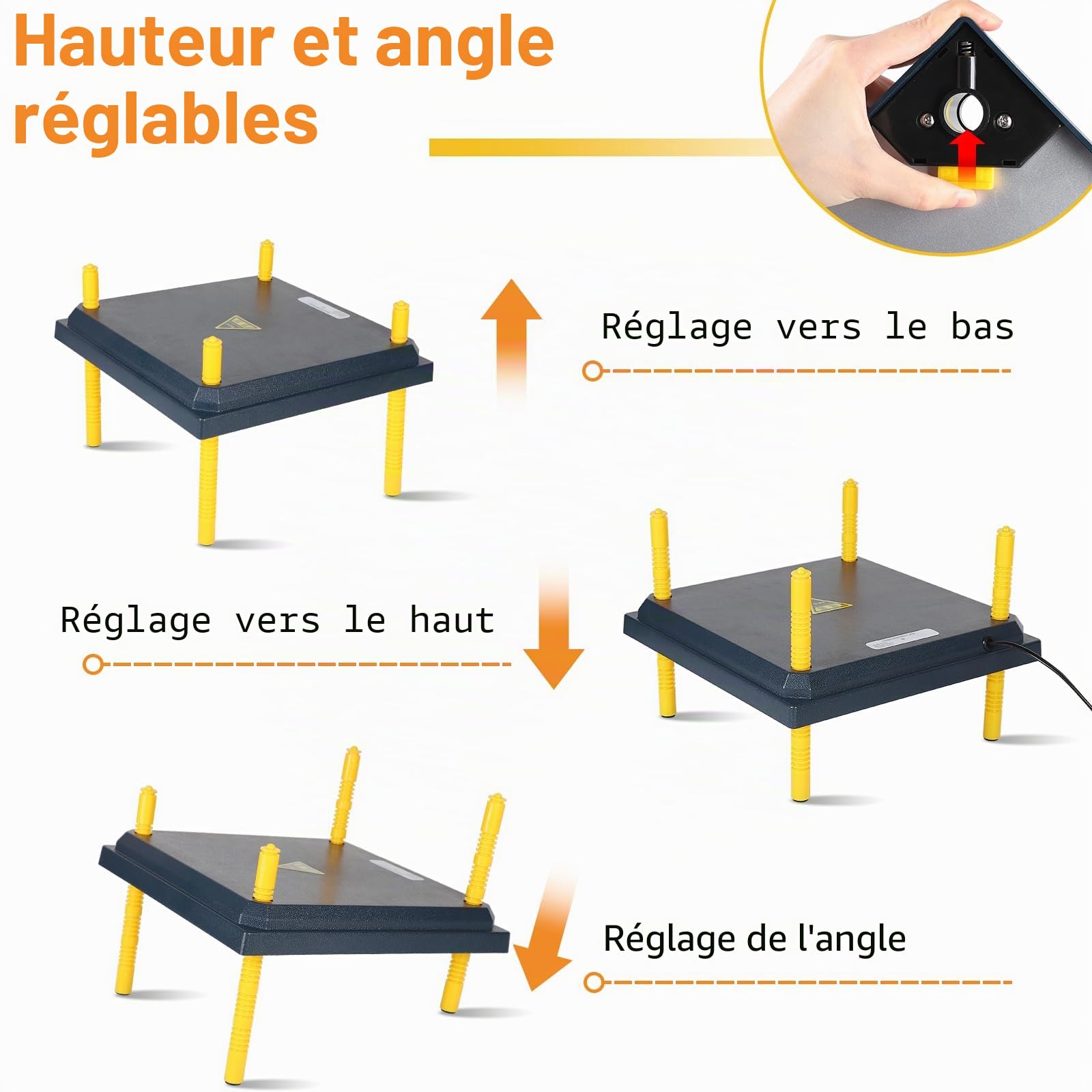 EFUTURETIME Plaque Chauffante pour Poussins 22 W, Panneau Chauffant Poussin 31 x 31 cm, Chick Heating Plate Hauteur Réglable