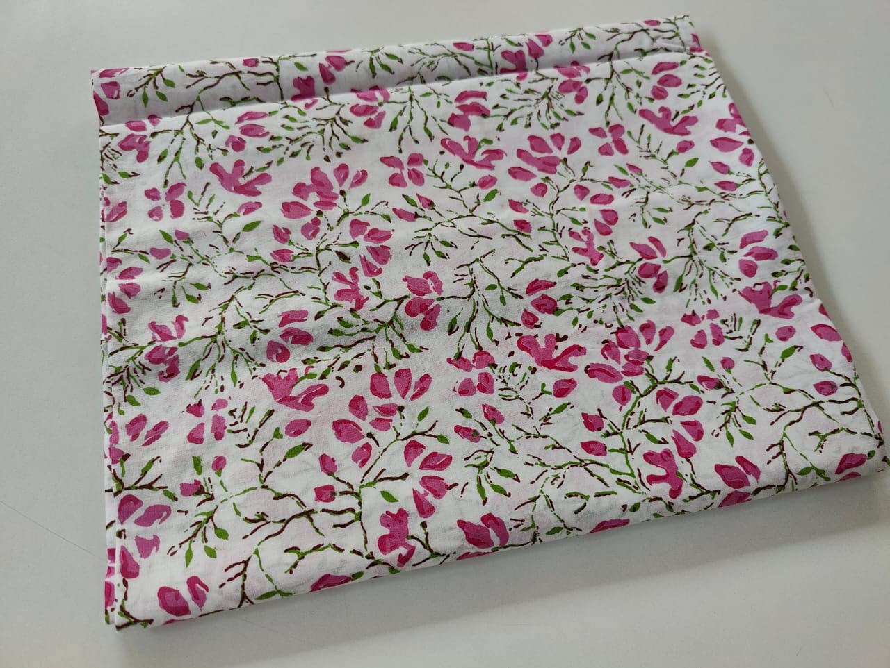 Fashionmart Floral Printed Cotton Fabric Cloth Hand Block Print Fabric Women Material Running Jaipuri Hand Block Printed Women Dress Material Kurtis Natural 44" Inches Width 2.5 Meter (Pattern 39) 4