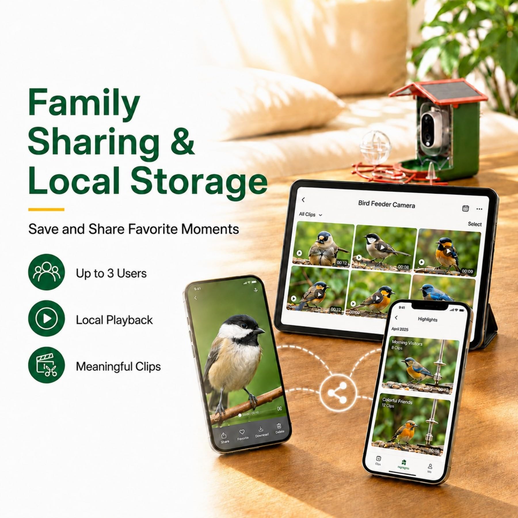 Mangiatoia per uccelli con fotocamera, birdwatching 2K per esterni appeso AI Identificazione Regalo per bambino