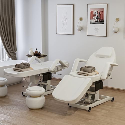 Miniatura 2 de Paddie Silla eléctrica ajustable para tatuaje con bolsillo de almacenamiento cama facial plegable para cliente esteticista extensión de pestañas de