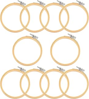 TopHomer 10 Stück Stickrahmen, 8 cm Kreis Kreuzstich Rahmen Stickerei Ring für DIY Handwerk Anleitung Kunsthandwerk