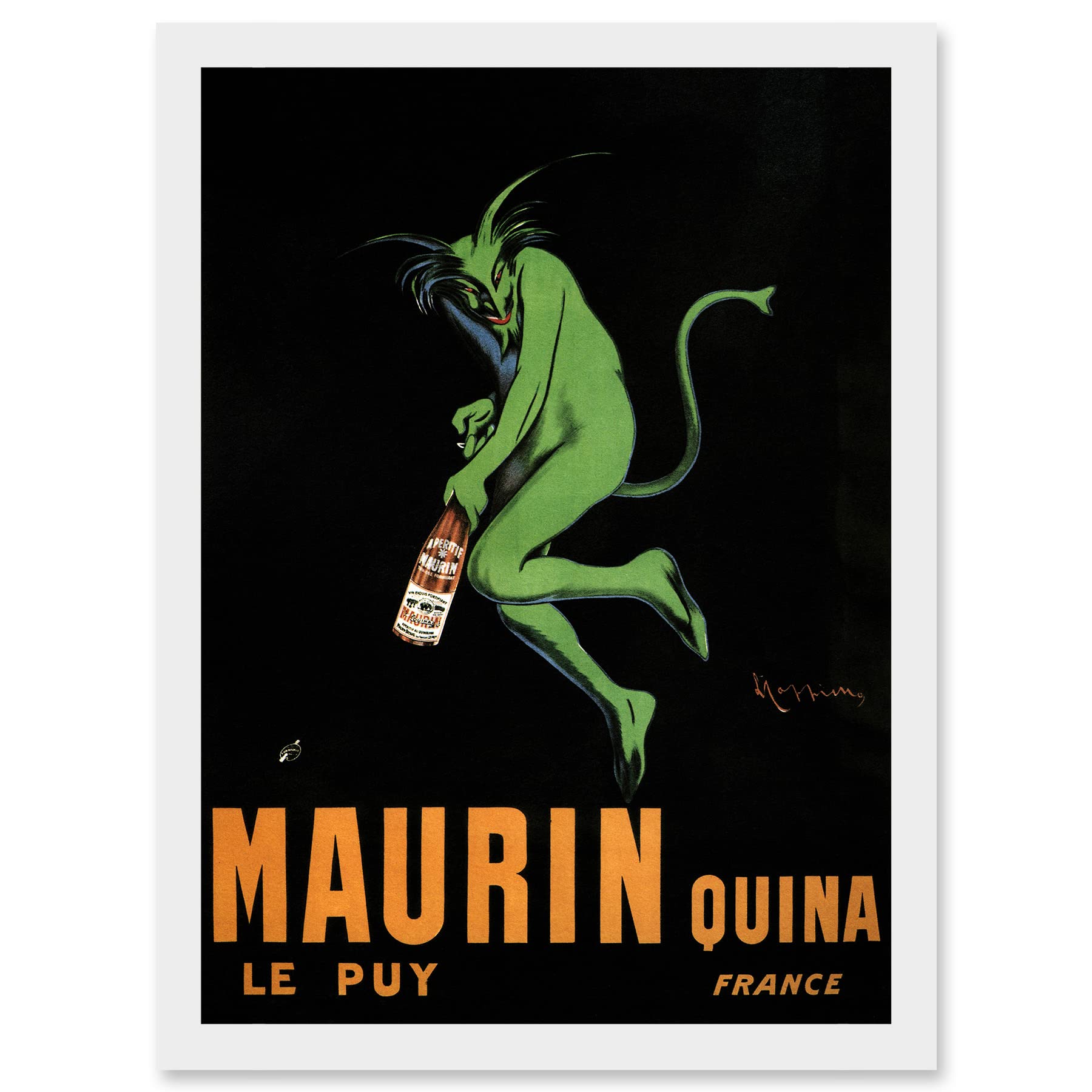 Artery8 Advert Maurin Le Puy Quina Alcohol Cappiello Aperitif France Artwork Framed Wall Art Print A4
