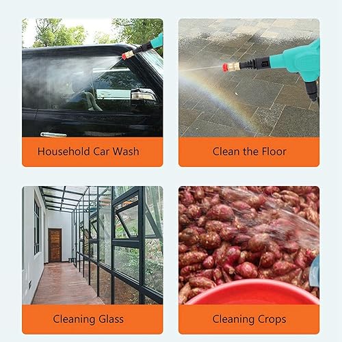 Miniatura 2 de Lavadora de alta presión inalámbrica Limpiador de mano alimentado por batería para el piso del automóvil del hogar (enchufe de EE. UU.)