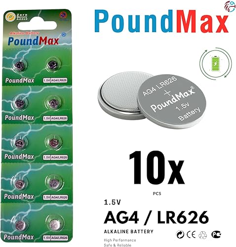 Miniatura 2 de PoundMax AG4 LR626 Baterías 1.5v Batería alcalina de botón - 10 unidades