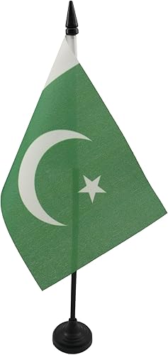 Miniatura 131 de Bandera de la bandera del Líbano de AZ, 3.9 x 5.9 in, bandera de escritorio libanesa, 5.9 x 3.9 in, barra y base de plástico negro